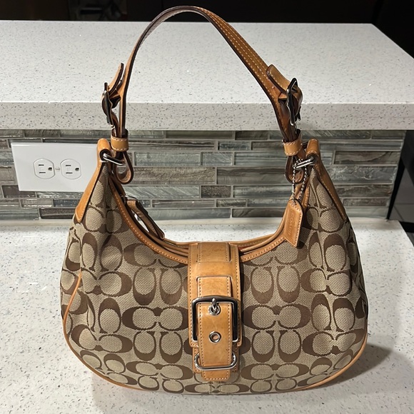 Vintage Hampton Coach Hobo Monogram Shoulder Bag - Picture 1 of 17